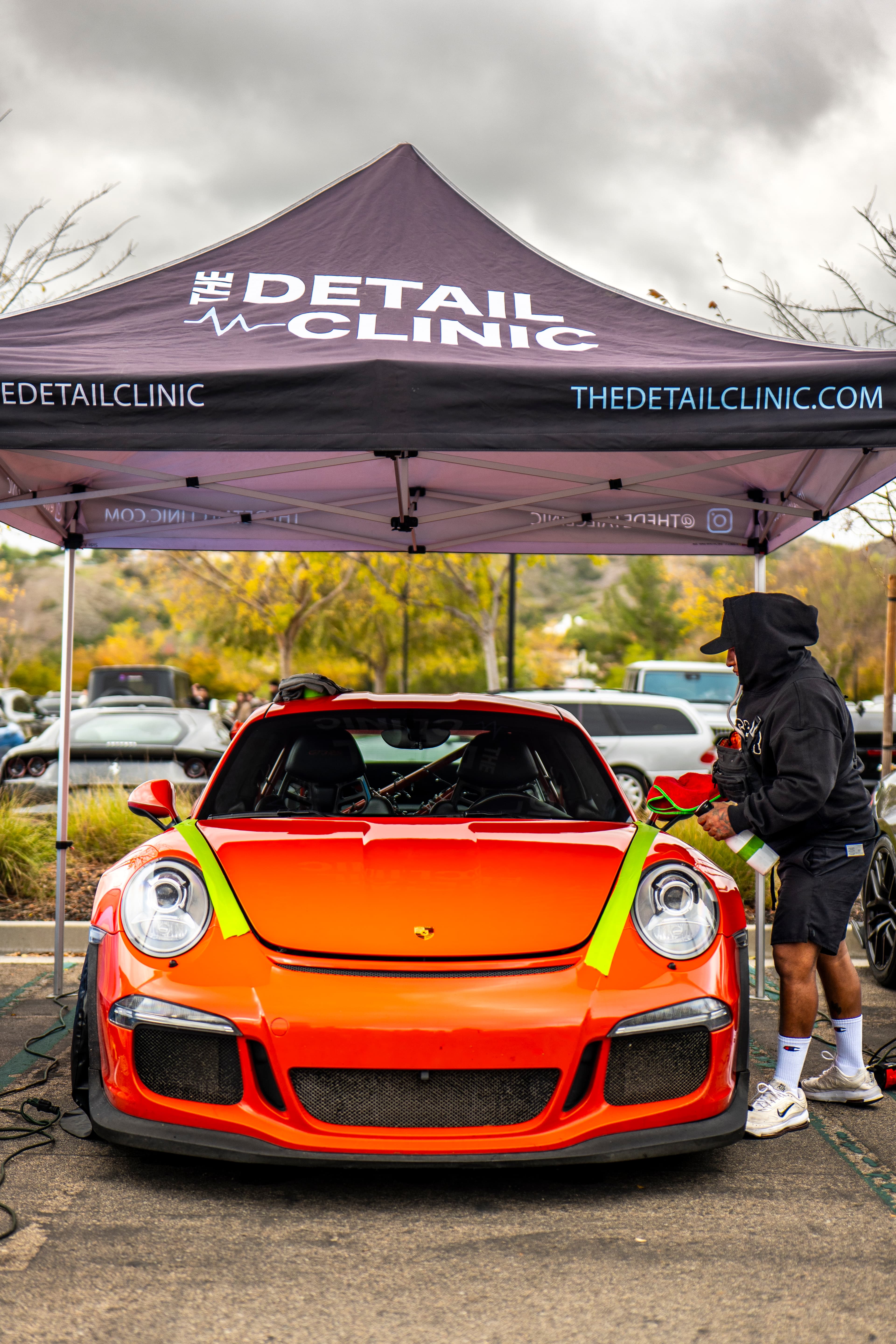 Professional auto detailing in progress